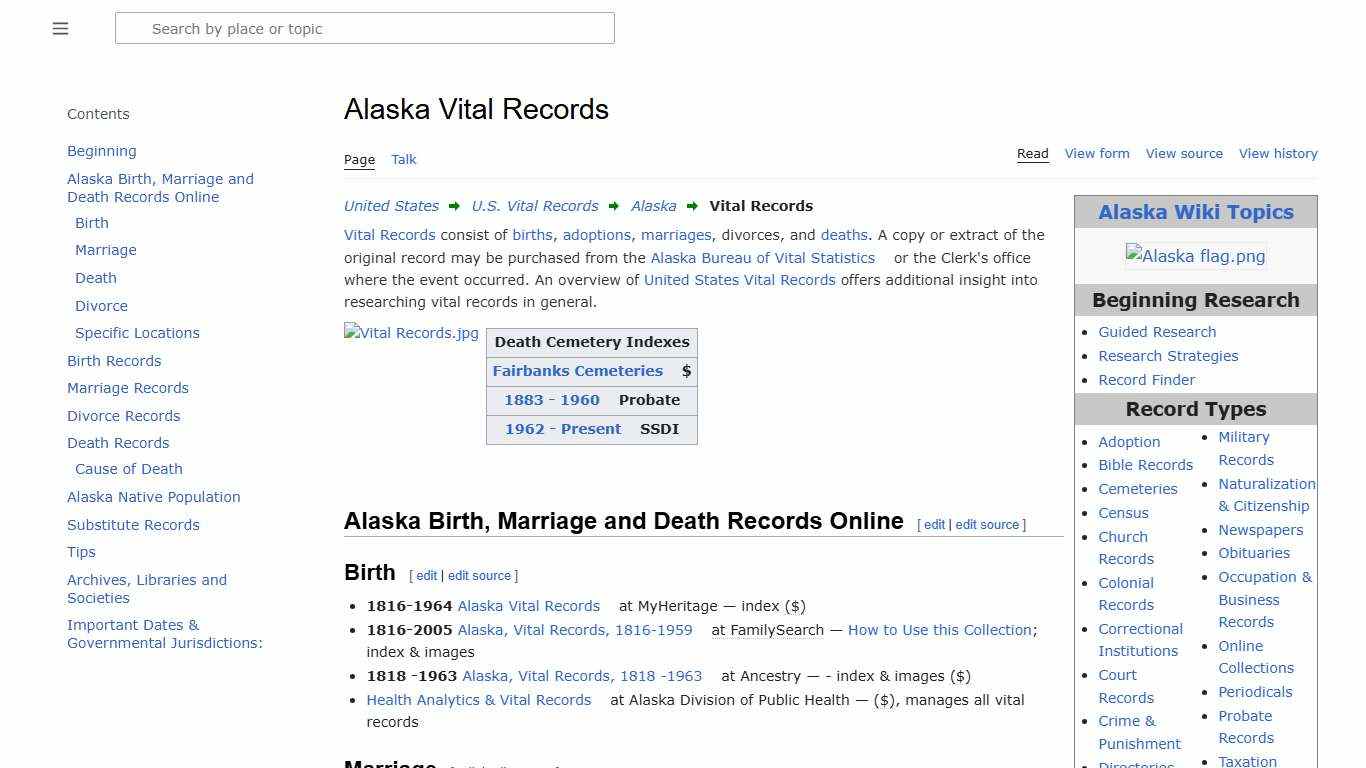 Alaska Vital Records • FamilySearch